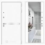 Входная дверь Лайн WHITE с широким зеркалом - Белый soft
