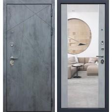 Входная дверь - REX  «ДУЭТ Б с зеркалом» бетон